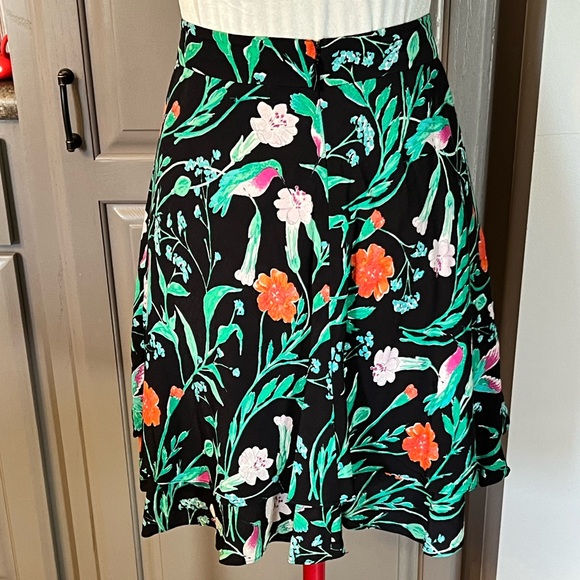 Kate Spade Hummingbird Print A-Line Tiered Ruffle Skirt - Picture 2 of 5